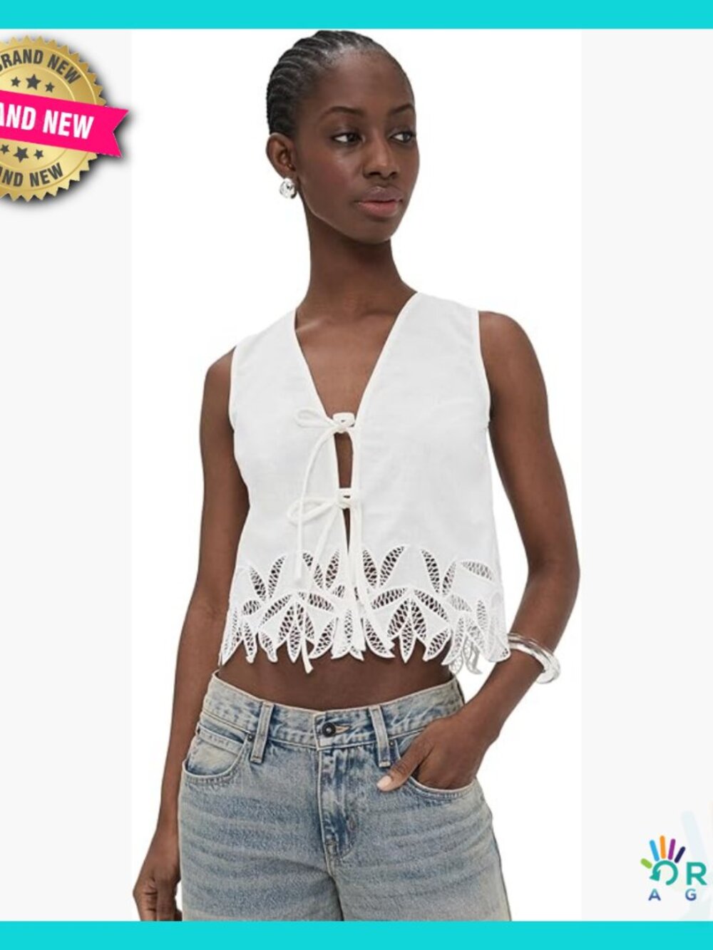 Lightweight Cotton Linen Blouse V-Neck Sleeveless Chic Minimal Summer Top